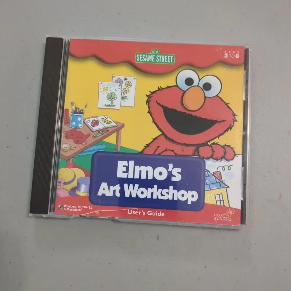 Sesame Street: Elmo's Art Workshop (Windows/Mac, 1998) vintage PC game